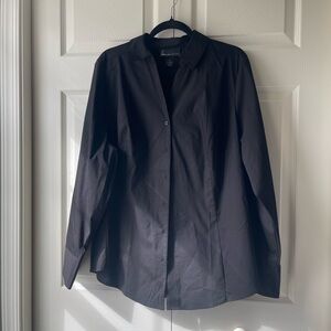 Lane Bryant Black Button-Up Blouse